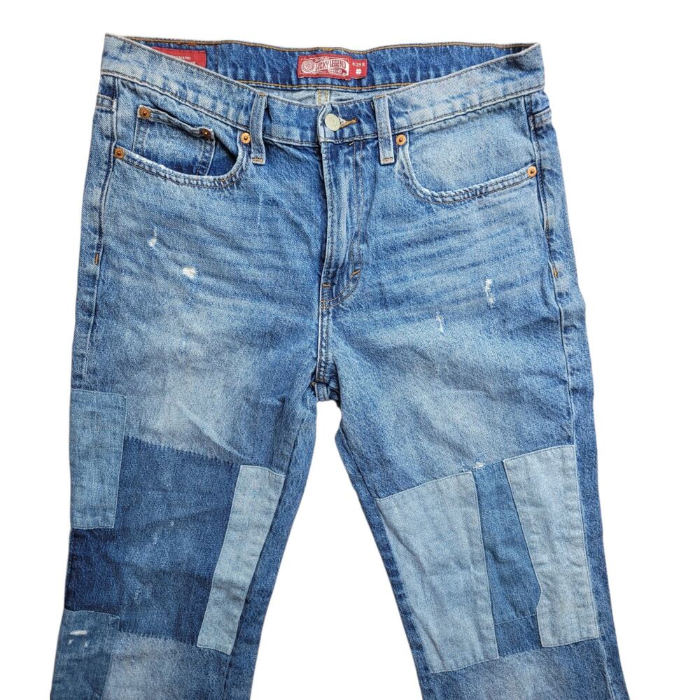 Lucky Brand Lucky Legend Patchwork Boyfriend Mid Rise Flare Jeans Women's 8/29R